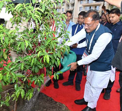 मुख्यमंत्री ने आईआईएम रायपुर परिसर में किया सुशासन वाटिका का शुभारंभ
