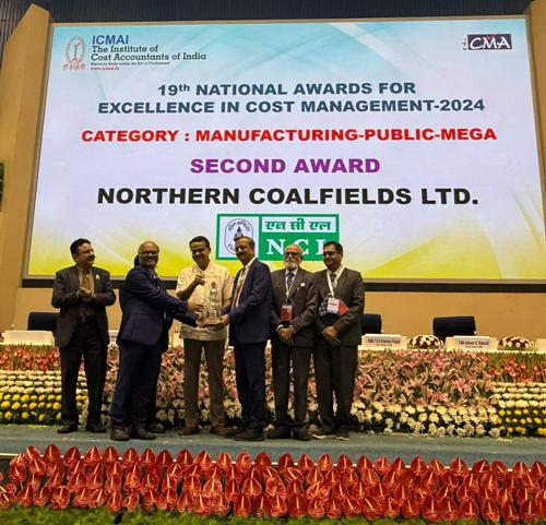 लागत प्रबंधन में उत्कृष्टता के लिए एनसीएल को आईसीएमएआई द्वारा किया गया सम्मानित