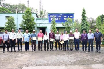 सेल, राउरकेला इस्पात संयंत्र के प्लेट मिल विभाग के कर्मचारी सेल शाबाश योजना के अंतर्गत पुरुस्कृत