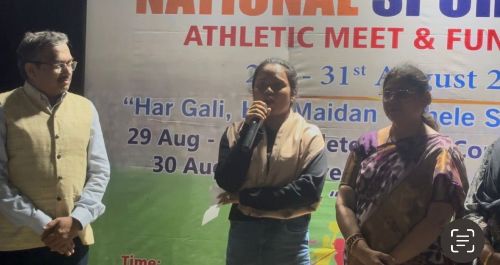 एनटीपीसी बाढ़ में अंतरराष्ट्रीय रग्बी खिलाड़ी स्वीटी कुमारी को किया गया सम्मानित