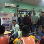 खुर्जा परियोजना में श्रमिकों के लिए लगाया गया नि:शुल्क स्वास्थ्य जांच शिविर