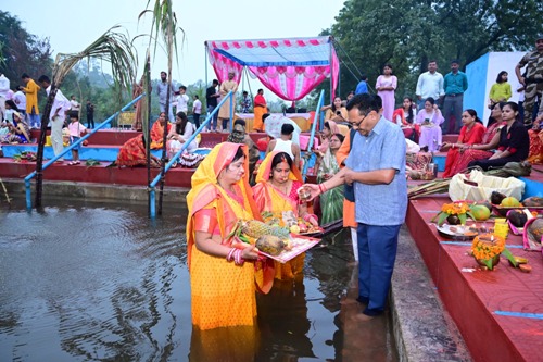 एनटीपीसी रिहंद परिसर में सामूहिक एकता और सामाजिक समरसता का पर्व छठ पूजा सम्पन्न
