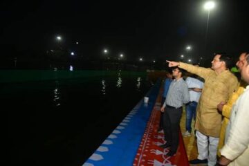 नगर विकास एवं ऊर्जा मंत्री ए. के. शर्मा ने छठ पर्व की तैयारियों के दृष्टिगत लक्ष्मण मेला घाट का किया निरीक्षण