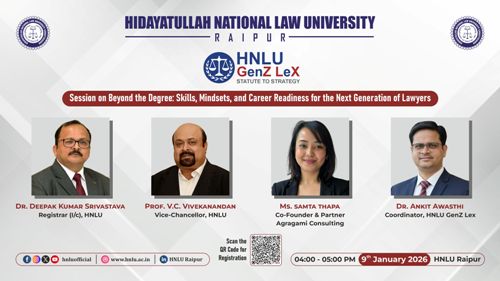 एचएनएलयू ने “एचएनएलयू जेन ज़ी–लेक्स” का शुभारंभ किया : स्टैच्यूट से स्ट्रैटेजी तक