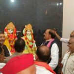 राधा कृष्ण मूर्ति की प्राण प्रतिष्ठा मे सांसद विधायक रहे उपस्थित