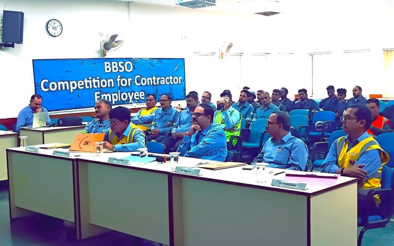 हिंडाल्को रेणुकूट में सुरक्षा सप्ताह के दौरान व्यावहारीक सुरक्षा बीबीएसओ प्रतियोगिता आयोजित