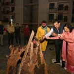 पीवीयूएनएल टाउनशिप ग्राउंड में हर्षोल्लास के साथ मनाया गया होलिका दहन