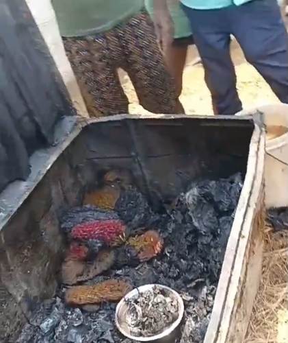 शॉर्ट सर्किट से लगी आग, घर समेत नगदी-जेवरात और सामान जलकर राख