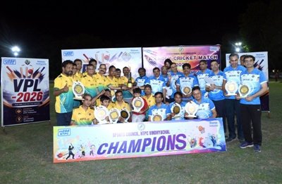एनटीपीसी विंध्याचल में विंध्याचल प्रीमियर लीग 2026 की शुरुआत, परियोजना प्रमुख(विंध्याचल)-XI ने जीता पहला मैच